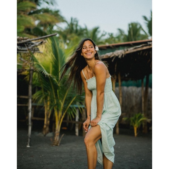 Billabong Mint Smocked Midi Dress - Picture 7 of 8
